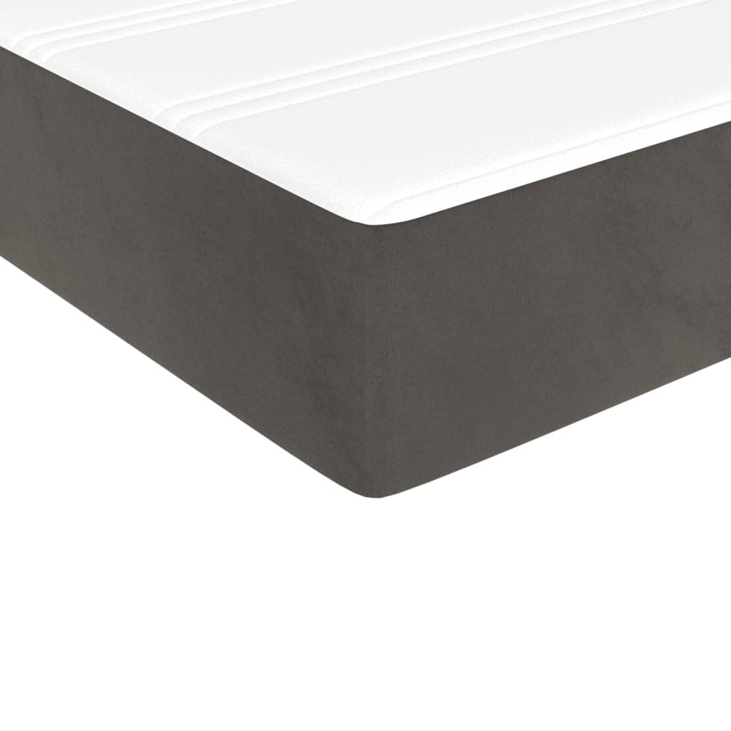 Box spring krevet s madracem tamnosivi 80 x 200 cm baršunasti