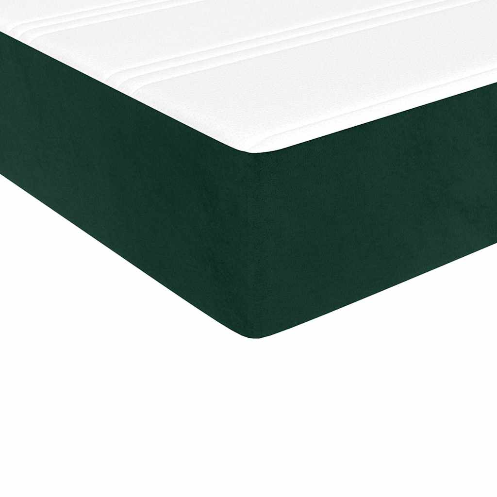 Box spring krevet s madracem tamnozeleni 80 x 200 cm baršunasti