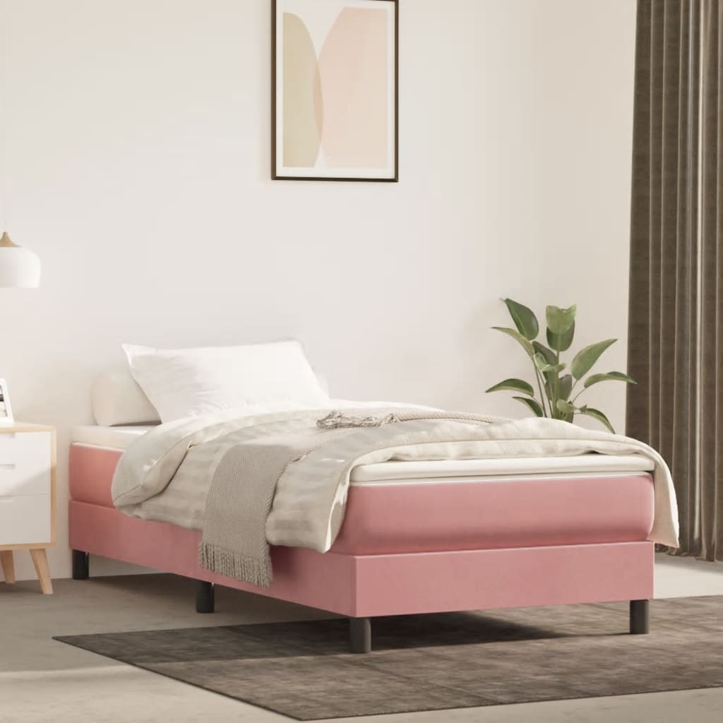 Box spring krevet s madracem ružičasti 80 x 200 cm baršunasti