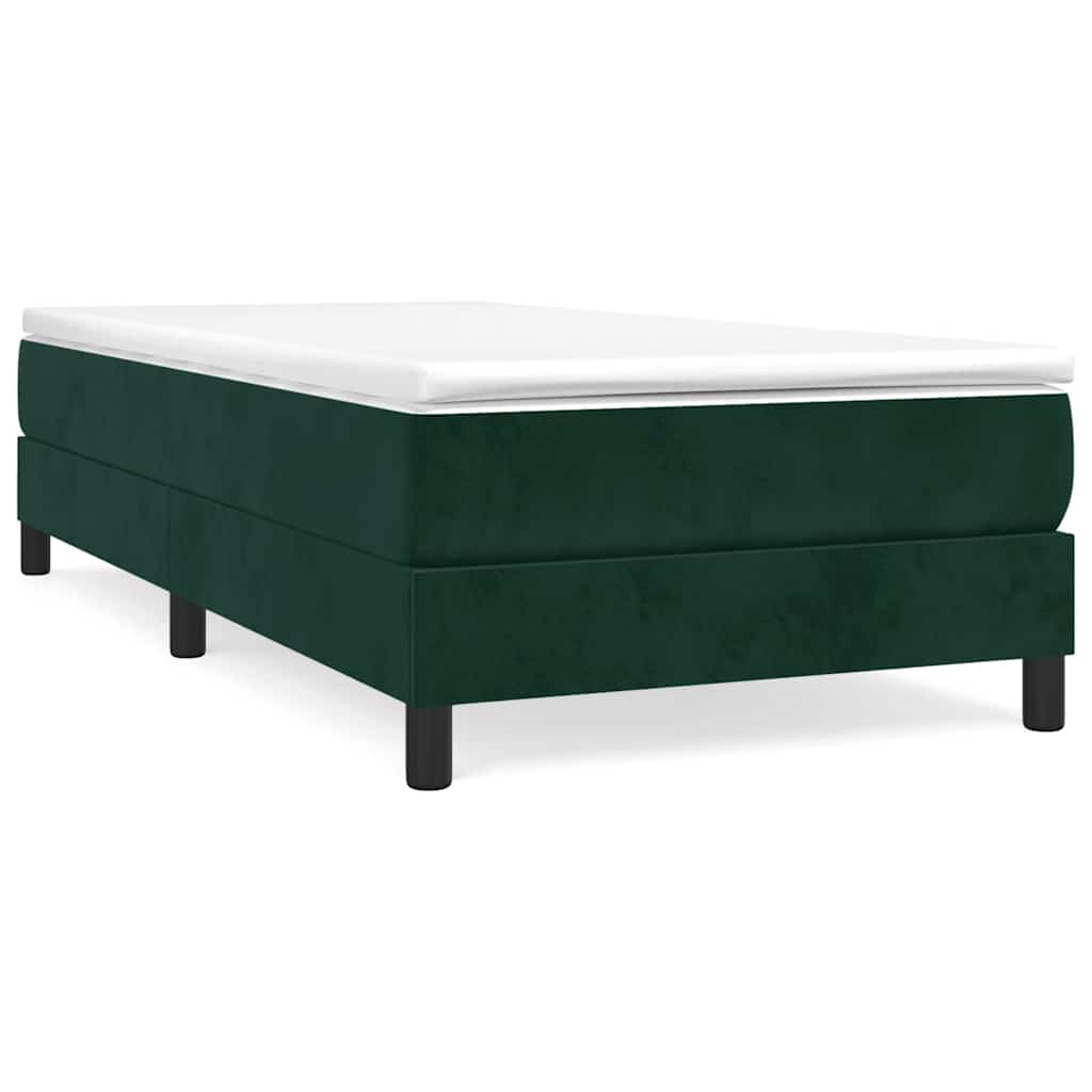 Box spring krevet s madracem tamnozeleni 90x190 cm baršunasti