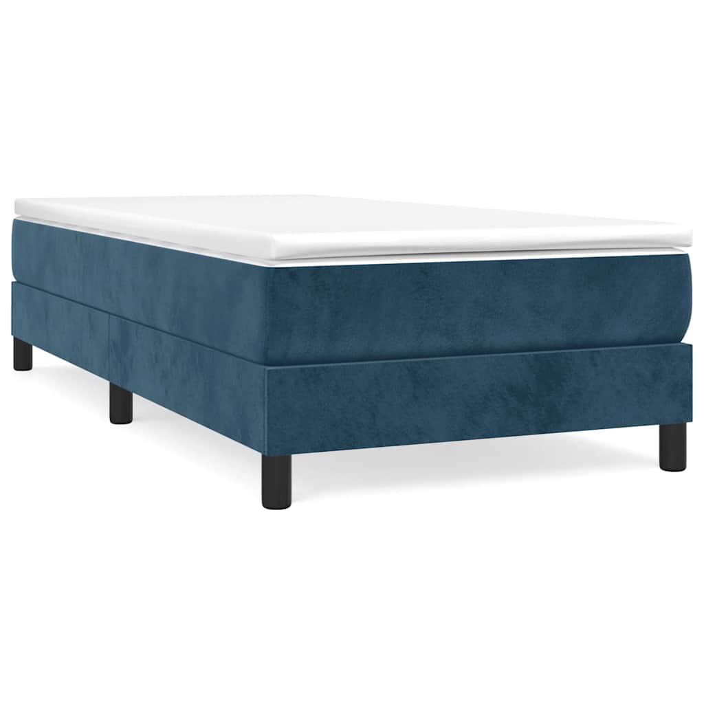 Box spring krevet s madracem tamnoplavi 90x190 cm baršunasti
