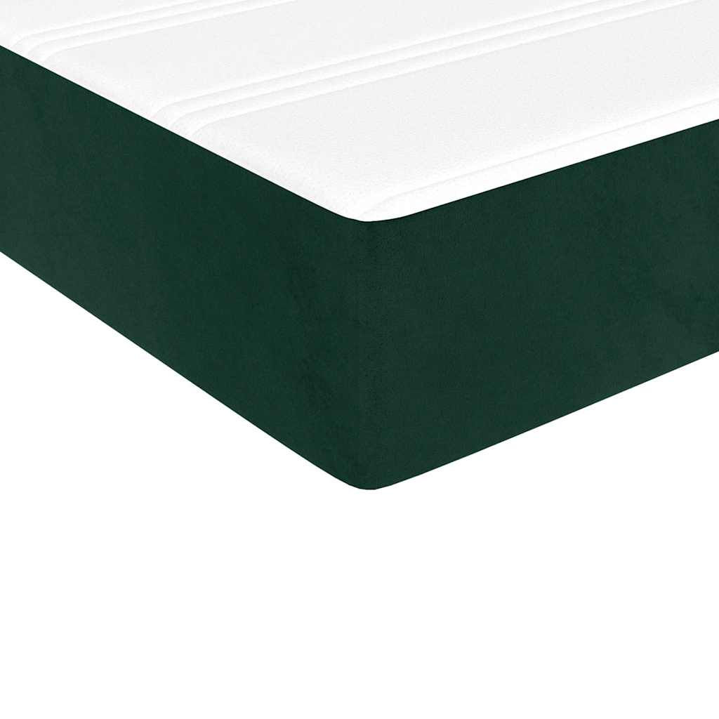 Box spring krevet s madracem tamnozeleni 90x200 cm baršunasti