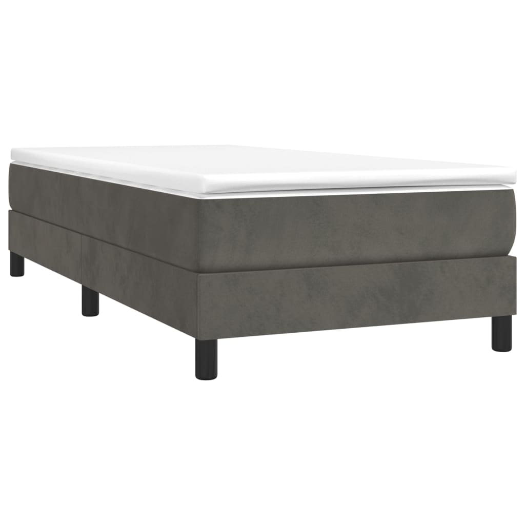 Box spring krevet s madracem tamnosivi 100x200 cm baršunasti