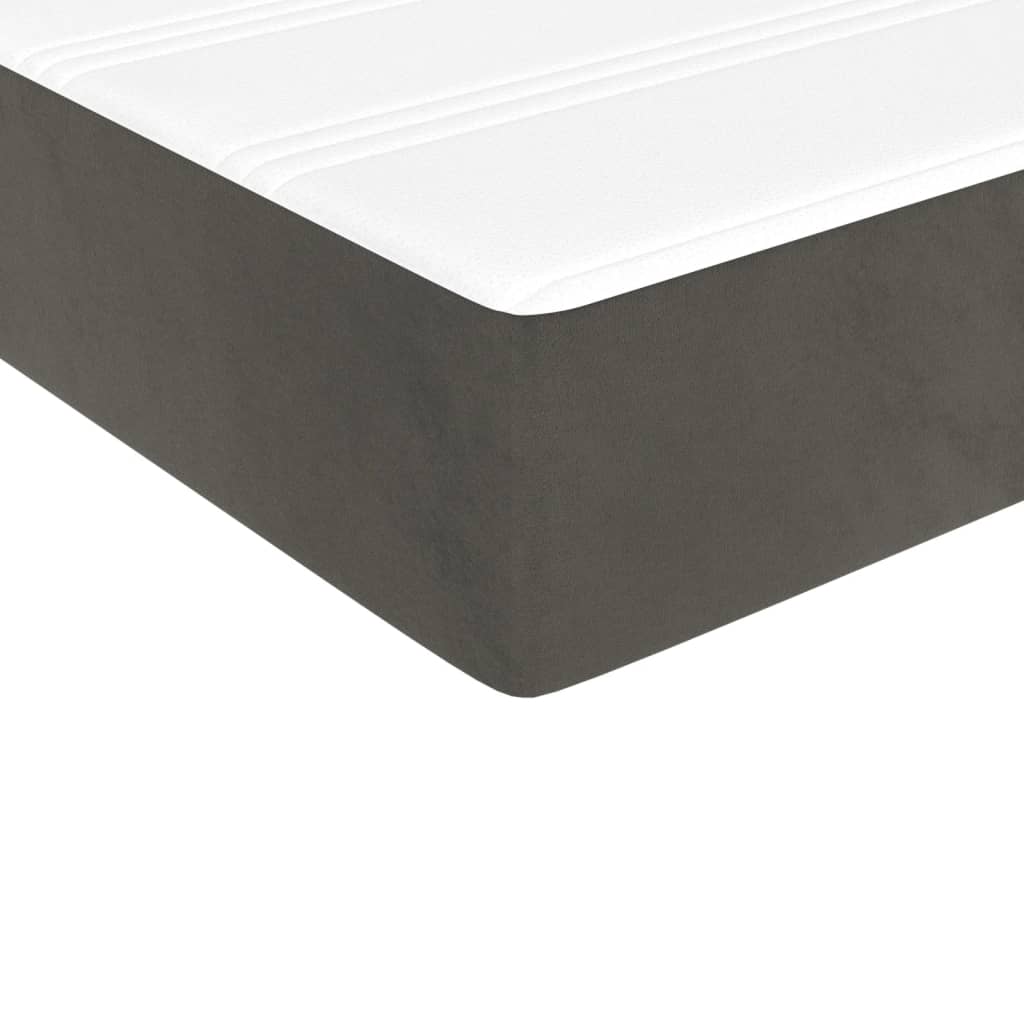 Box spring krevet s madracem tamnosivi 100x200 cm baršunasti