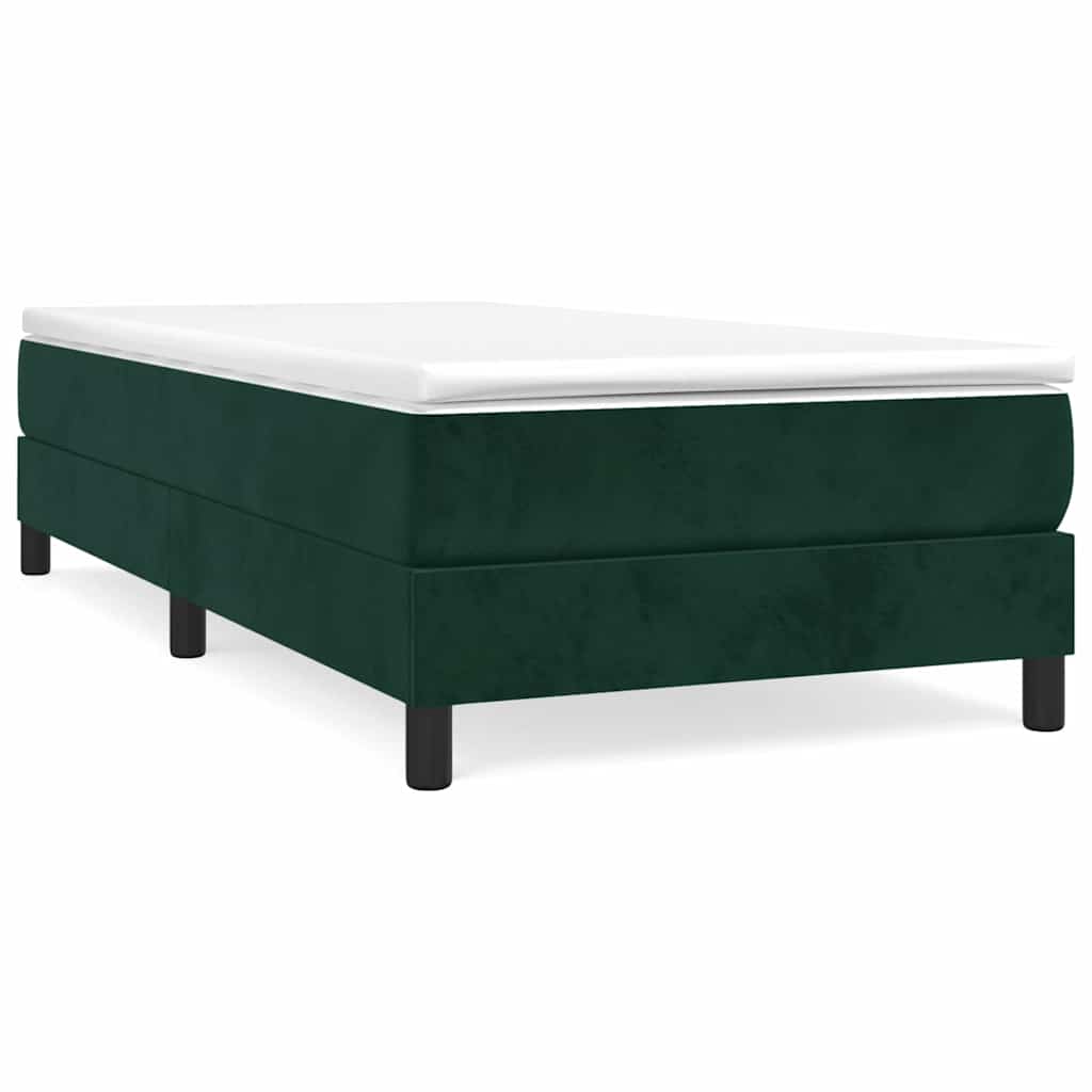 Box spring krevet s madracem tamnozeleni 100x200 cm baršunasti