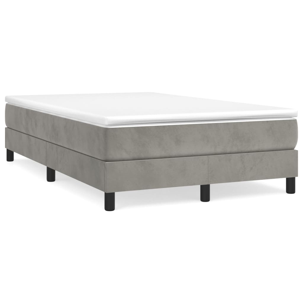 Box spring krevet s madracem svjetlosivi 120x200 cm baršunasti