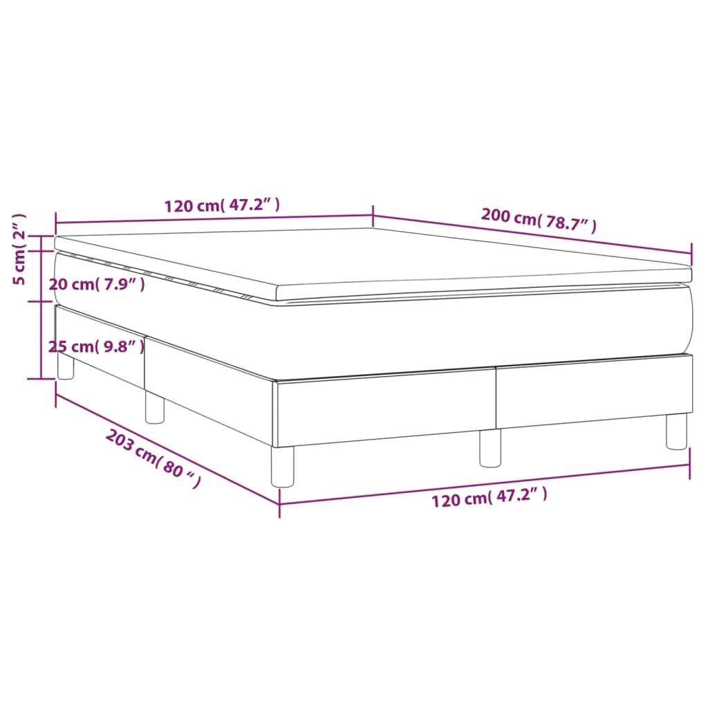Box spring krevet s madracem crni 120 x 200 cm baršunasti