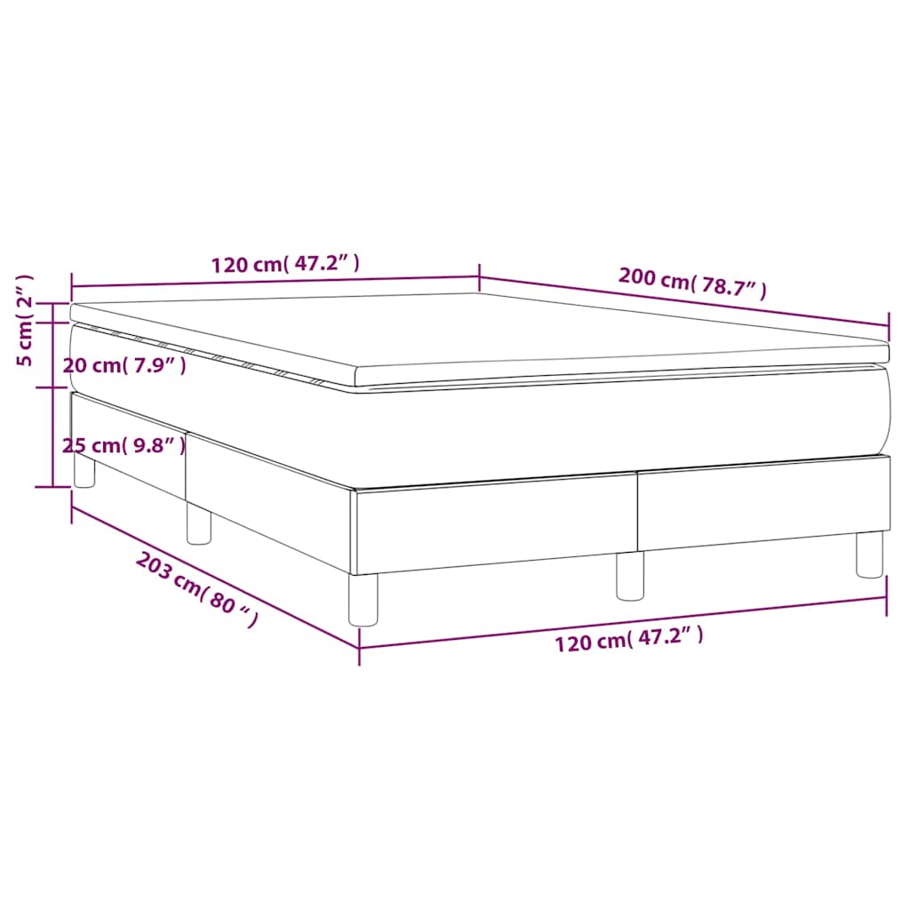 Box spring krevet s madracem tamnozeleni 120x200 cm baršunasti