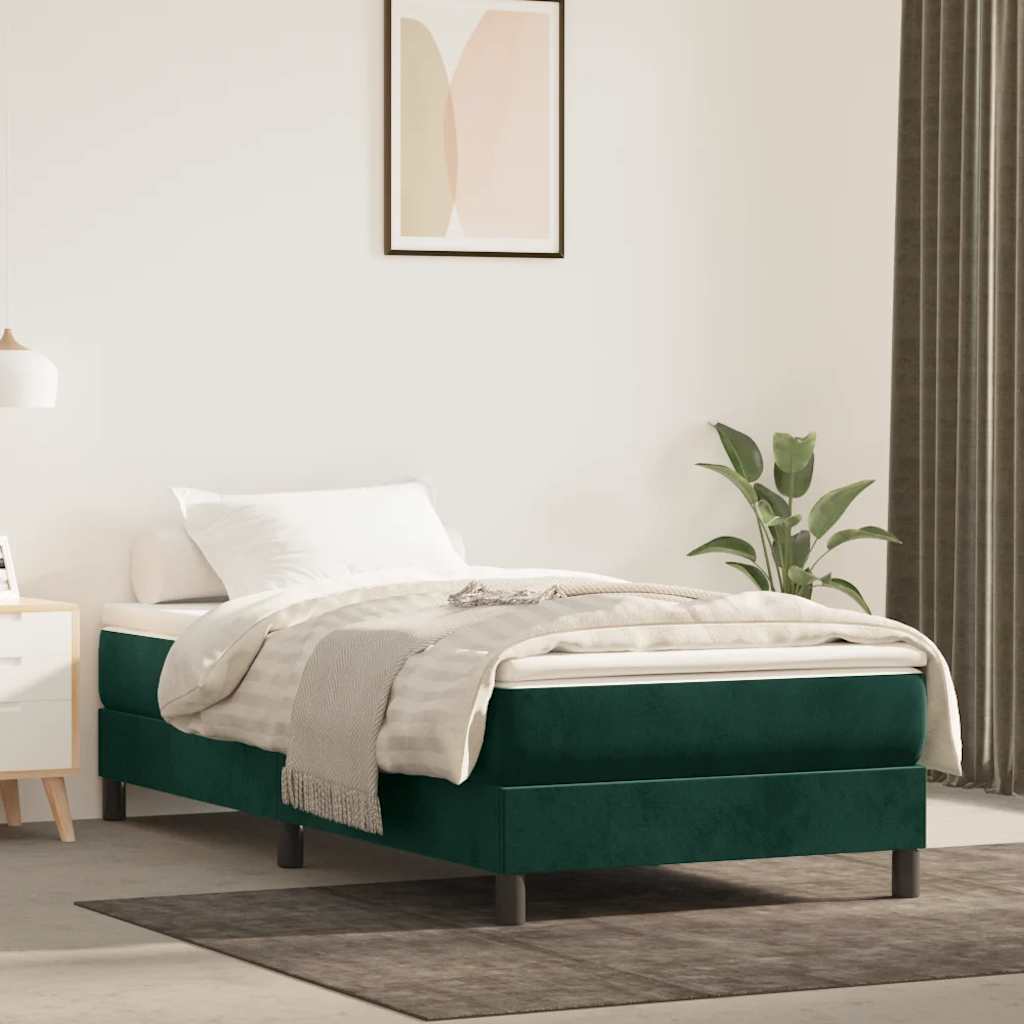 Box spring krevet s madracem tamnozeleni 120x200 cm baršunasti
