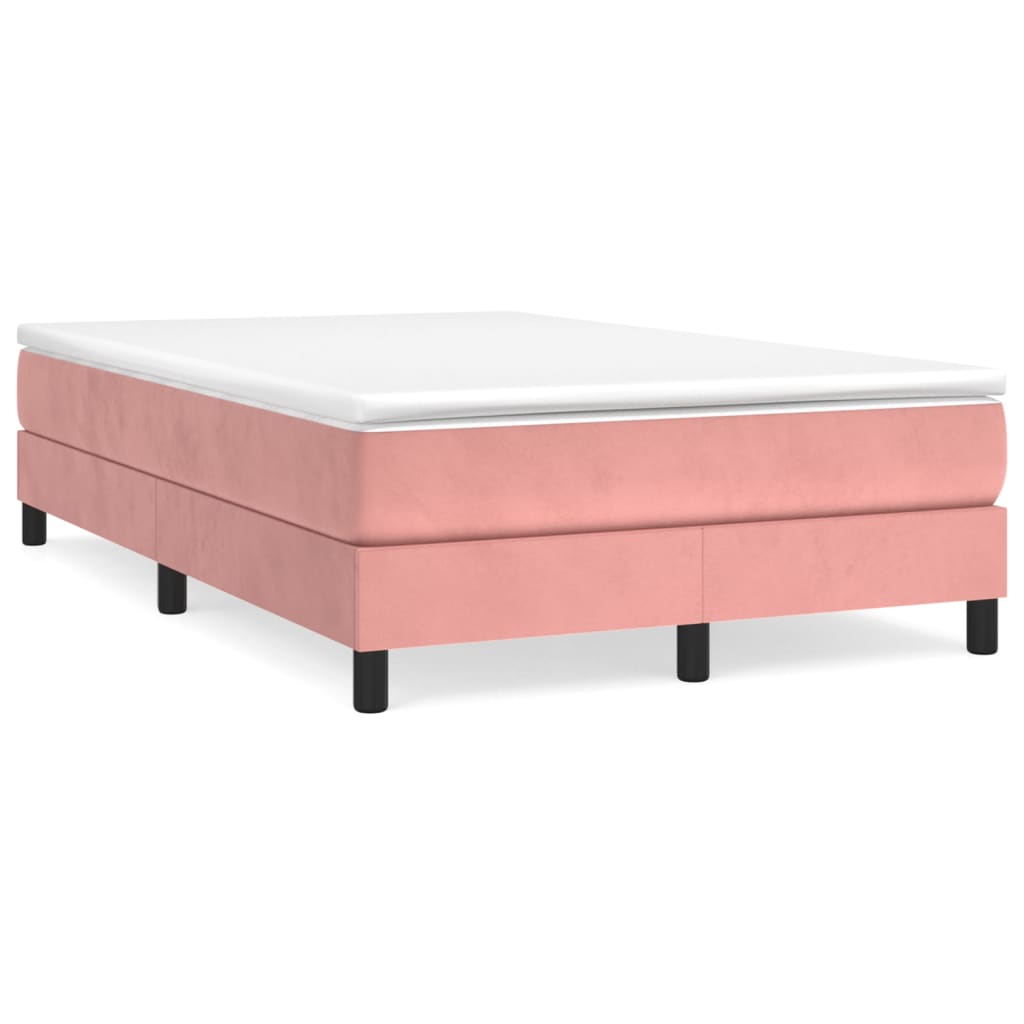 Box spring krevet s madracem ružičasti 120 x 200 cm baršunasti