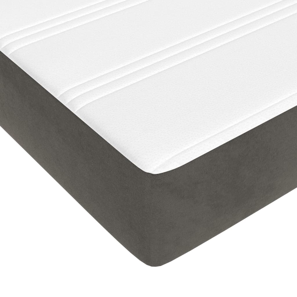 Krevet s oprugama i madracem tamnosivi 160x200 cm baršunasti
