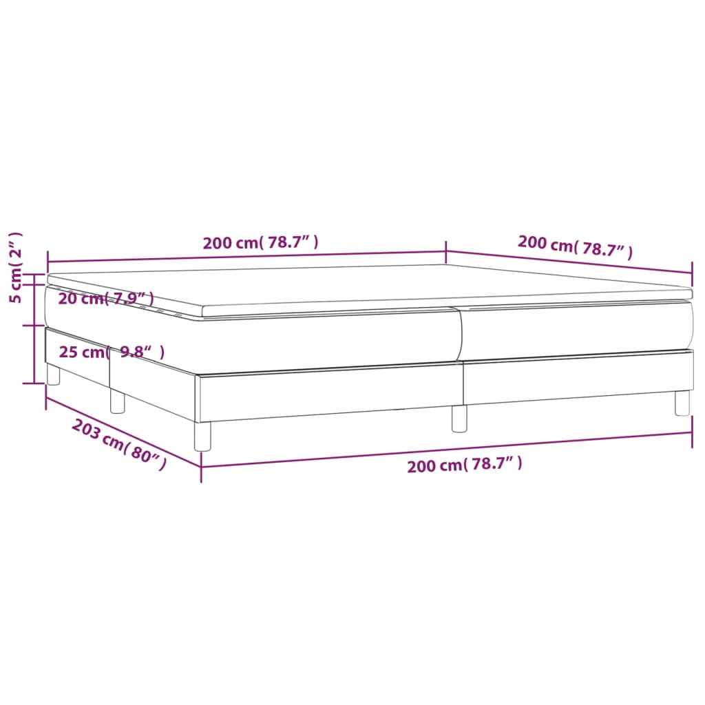 Krevet s oprugama i madracem crni 200x200 cm baršunasti