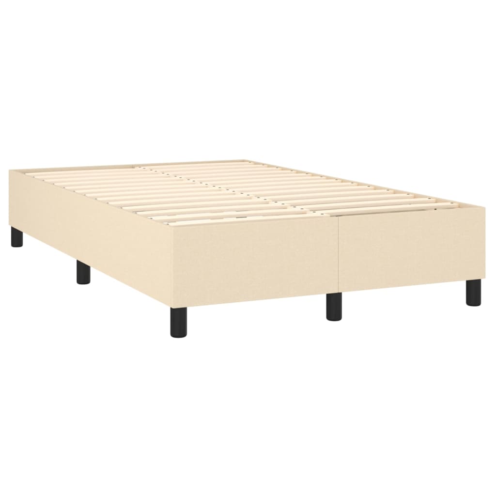 Krevet s oprugama i madracem krem 120 x 200 cm od tkanine