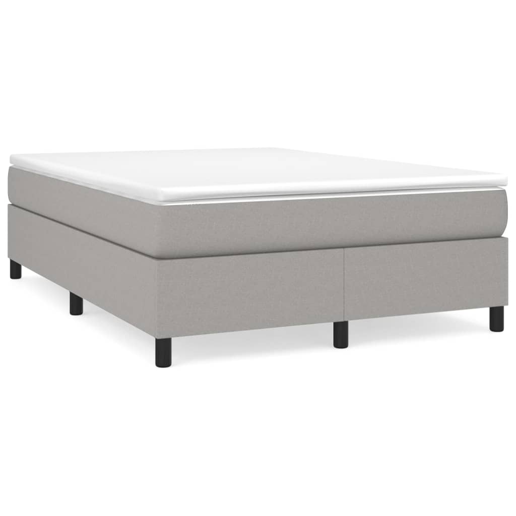 Krevet box spring s madracem svjetlosivi 140x200 cm od tkanine