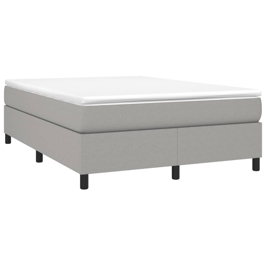 Krevet box spring s madracem svjetlosivi 140x200 cm od tkanine