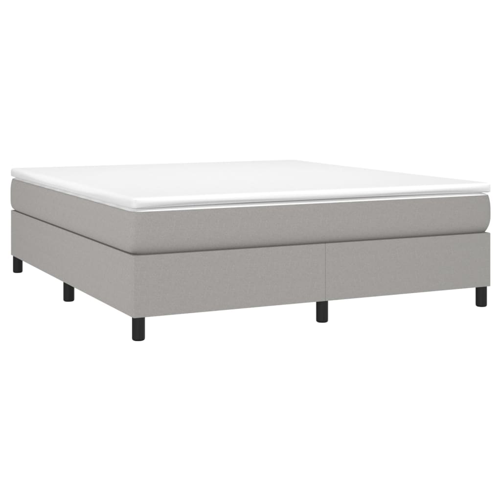 Krevet box spring s madracem svjetlosiva 160x200 cm tkanina
