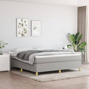Krevet box spring s madracem svjetlosiva 160x200 cm tkanina
