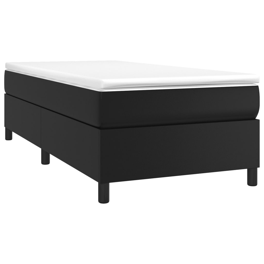 Krevet s oprugama i madracem crni 80 x 200 cm od umjetne kože