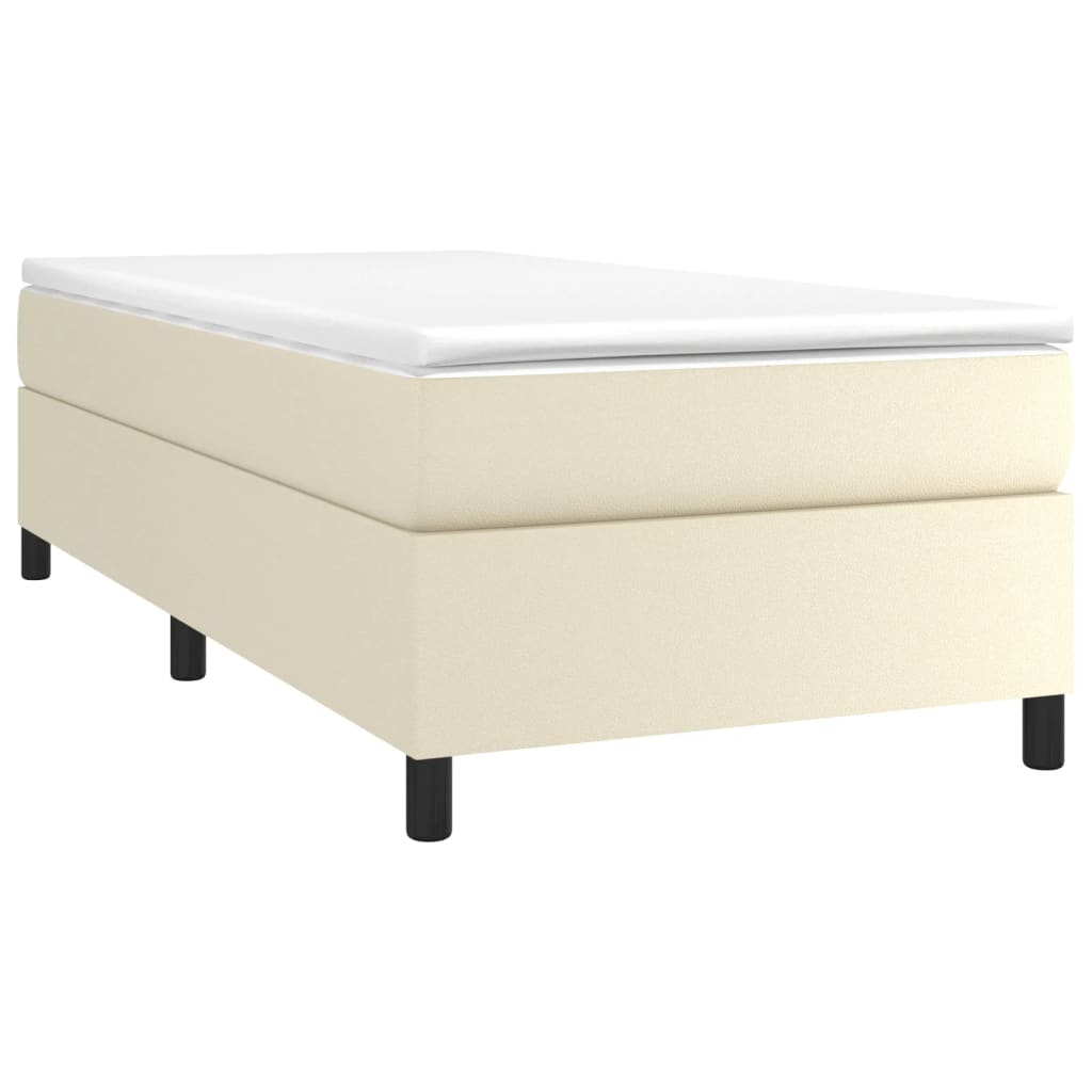 Krevet s oprugama i madracem krem 80 x 200 cm od umjetne kože