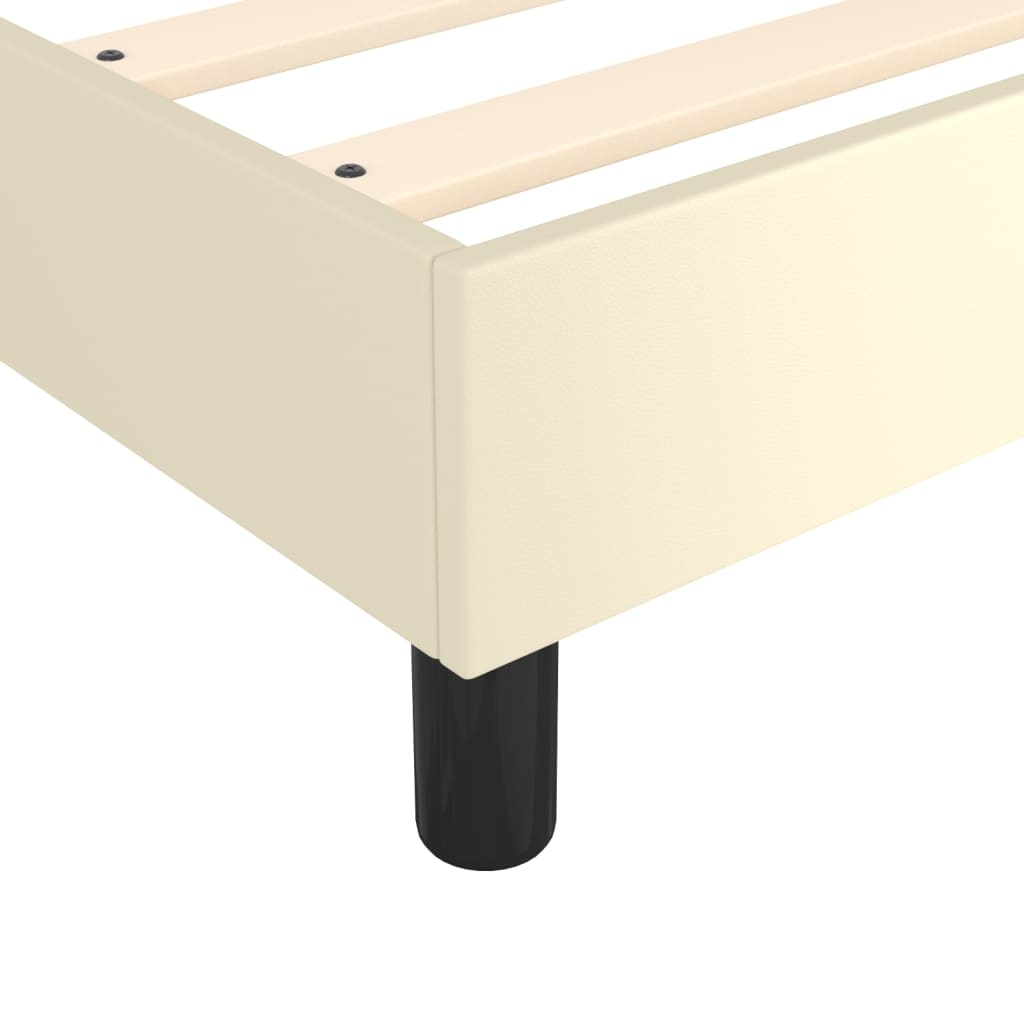 Krevet s oprugama i madracem krem 80 x 200 cm od umjetne kože
