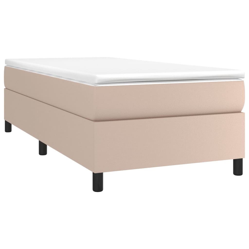 Krevet s oprugama i madrac cappuccino 80x200 cm od umjetne kože