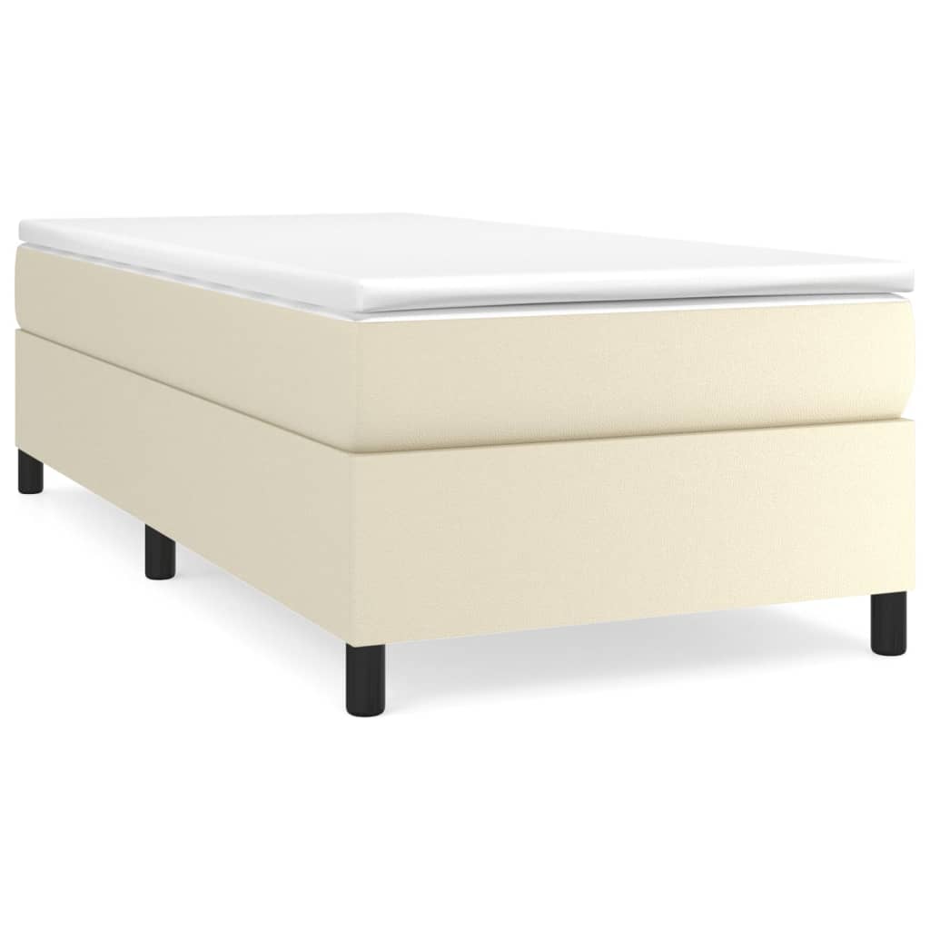 Krevet s oprugama i madracem krem 90 x 190 cm od umjetne kože