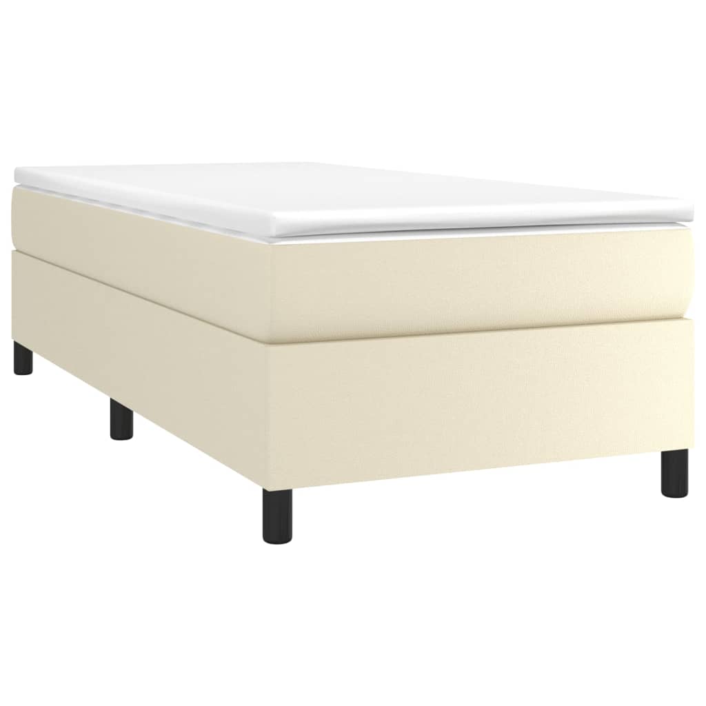 Krevet s oprugama i madracem krem 90 x 200 cm od umjetne kože
