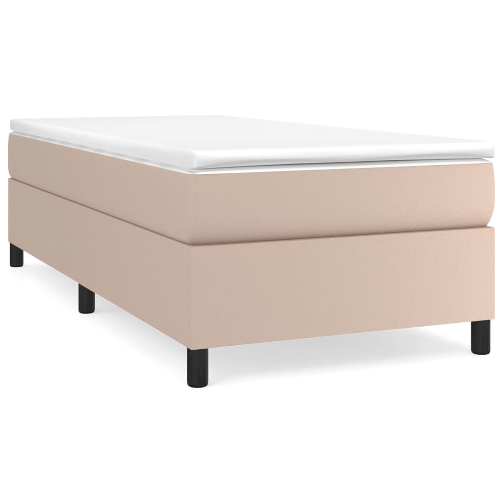 Krevet s oprugama i madrac cappuccino 90x200 cm od umjetne kože