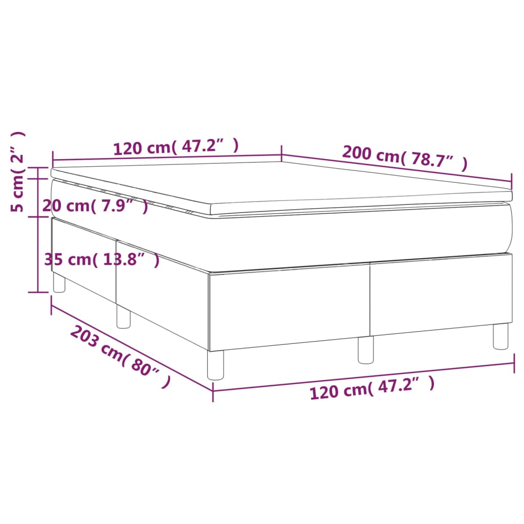Krevet s oprugama i madracem crni 120 x 200 cm od umjetne kože