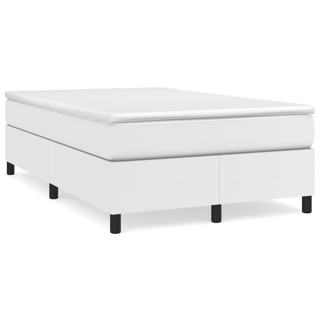 Krevet s oprugama i madracem bijeli 120x200 cm od umjetne kože