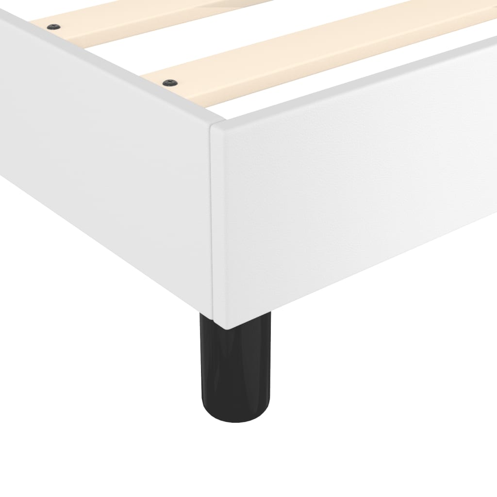 Krevet s oprugama i madracem bijeli 140x190 cm od umjetne kože