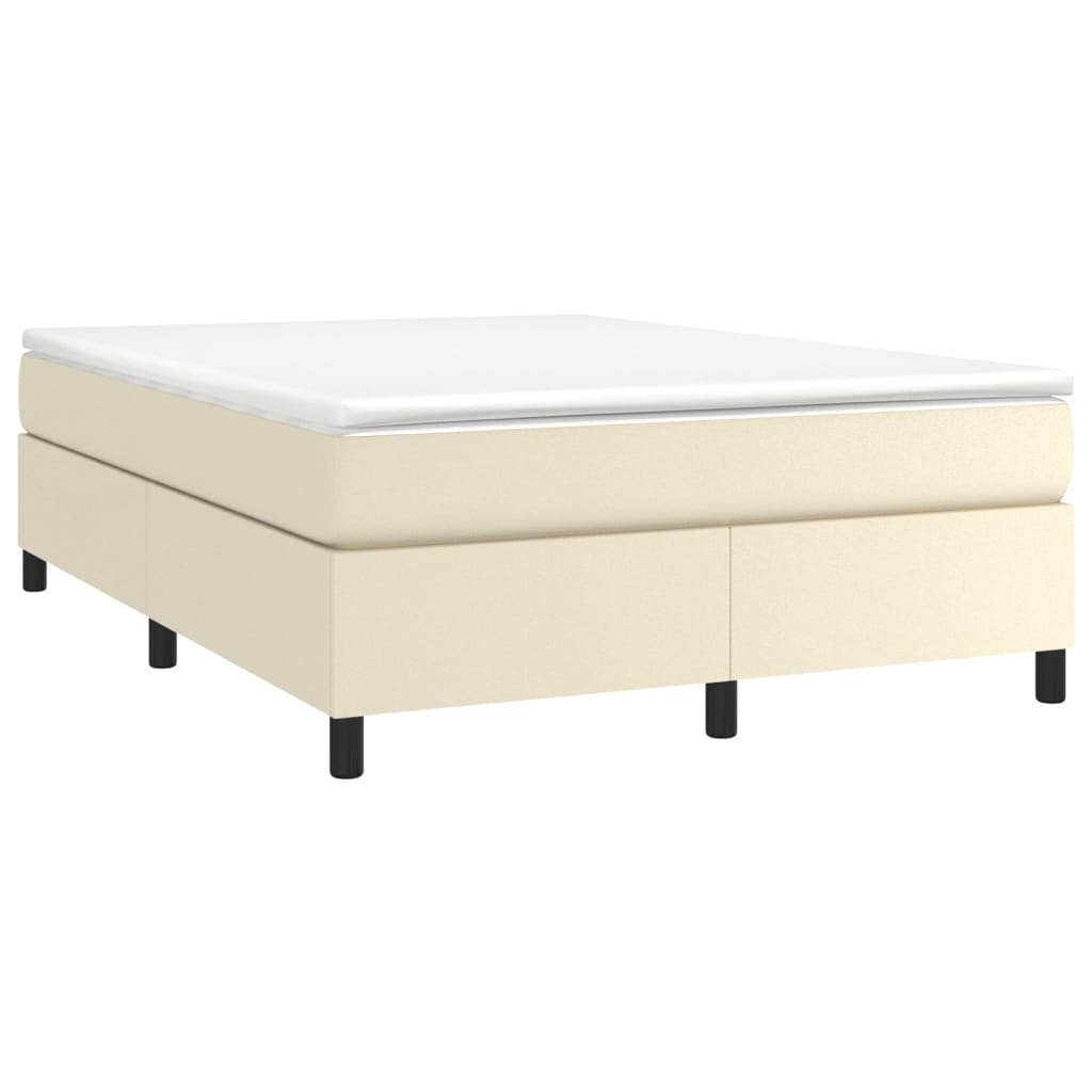 Krevet s oprugama i madracem krem 140 x 190 cm od umjetne kože