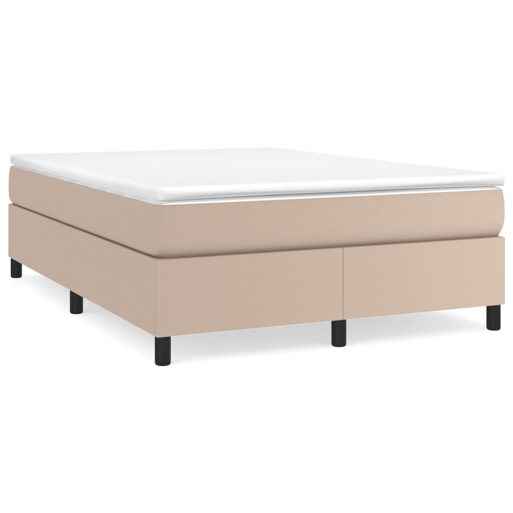 Krevet s oprugama i madrac cappuccino 140x190cm od umjetne kože