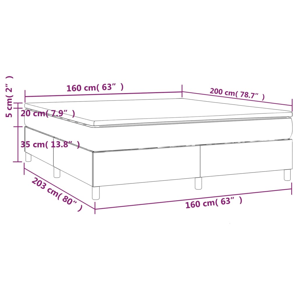 Krevet s oprugama i madracem bijeli 160x200 cm od umjetne kože