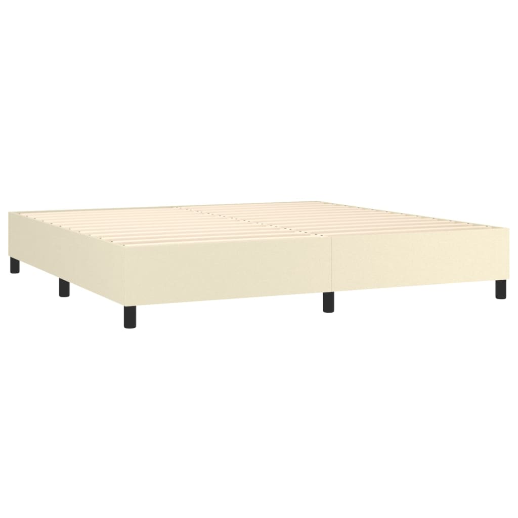 Krevet s oprugama i madracem krem 200x200 cm od umjetne kože