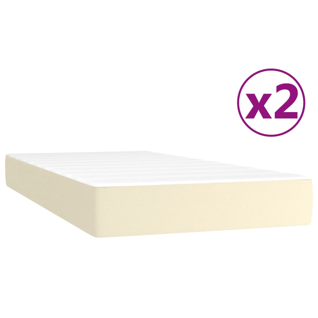 Krevet s oprugama i madracem krem 200x200 cm od umjetne kože