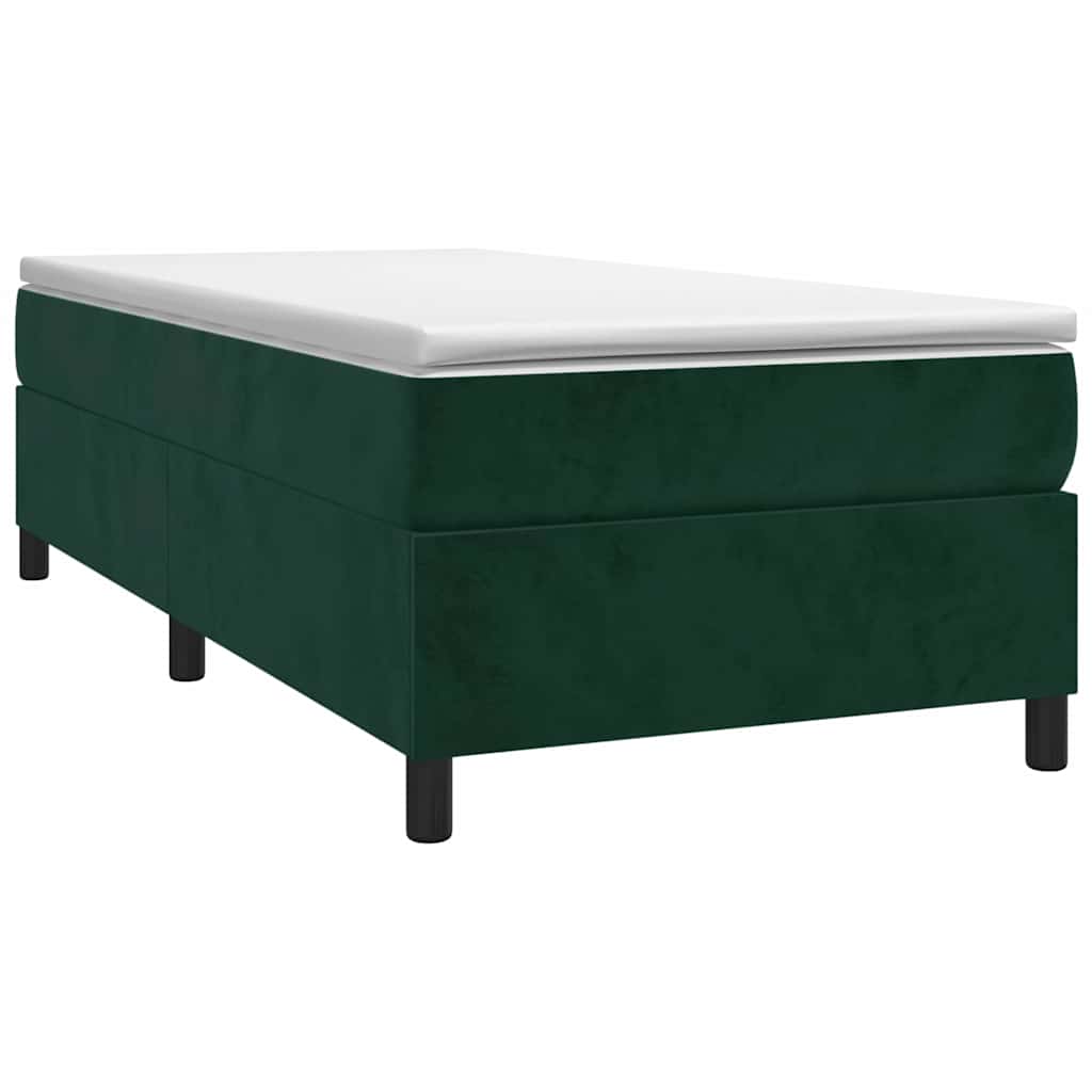 Box spring krevet s madracem tamnozeleni 80 x 200 cm baršunasti