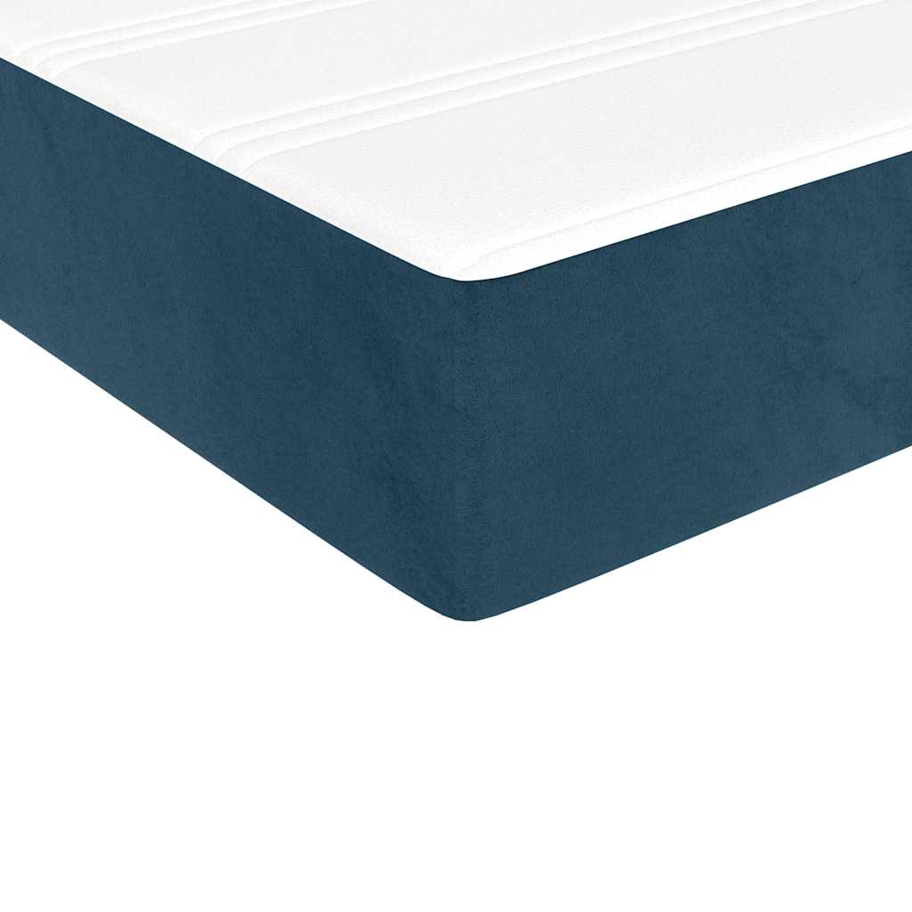 Box spring krevet s madracem tamnoplavi 80 x 200 cm baršunasti