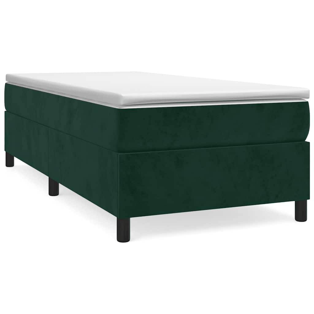 Box spring krevet s madracem tamnozeleni 90x190 cm baršunasti