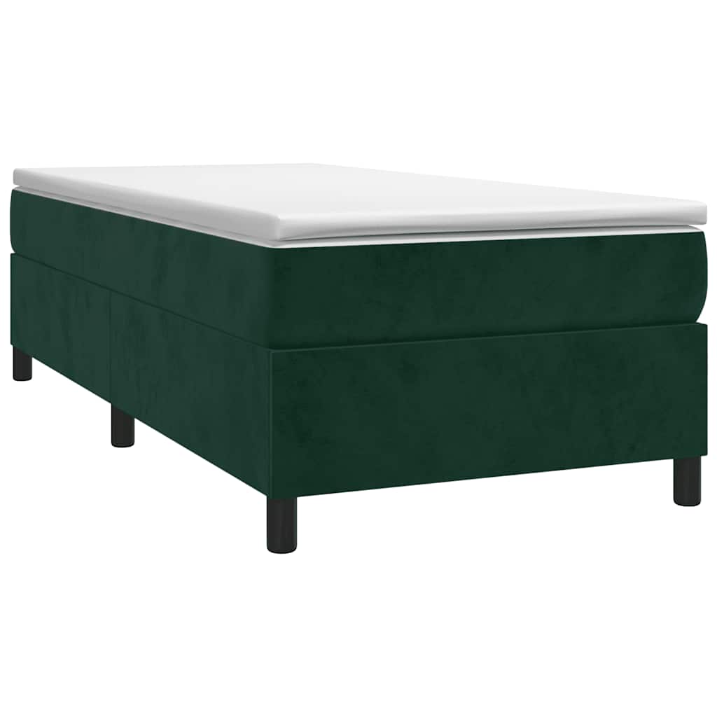 Box spring krevet s madracem tamnozeleni 90x190 cm baršunasti