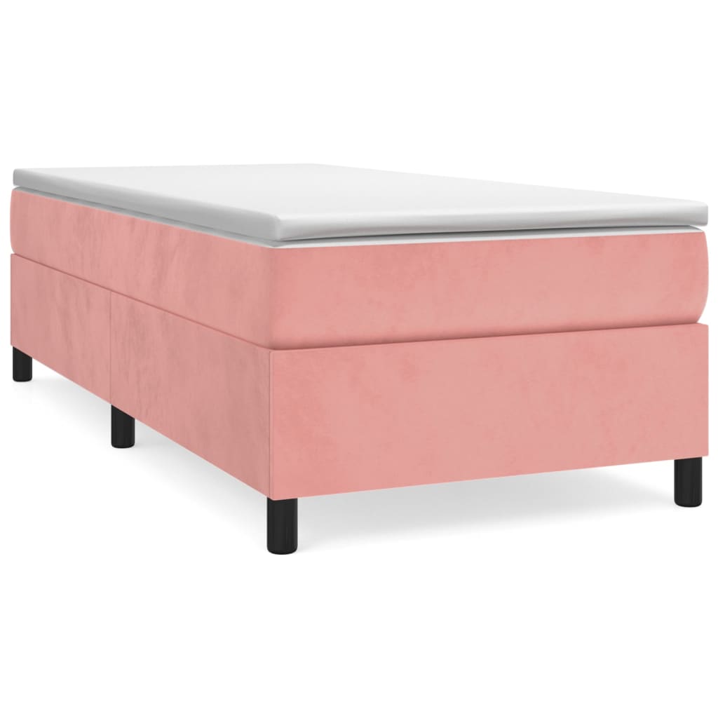Box spring krevet s madracem ružičasti 90x190 cm baršunasti