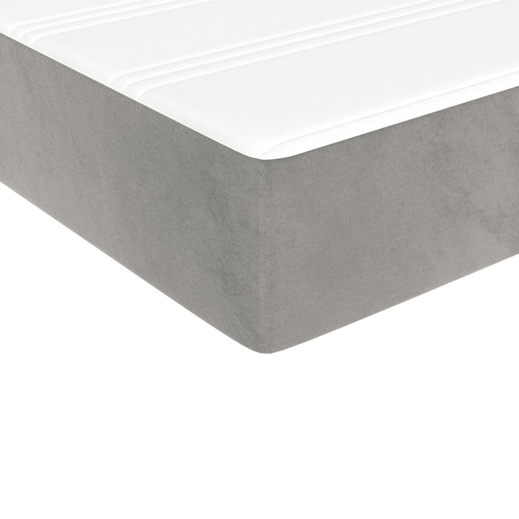 Box spring krevet s madracem svjetlosivi 100x200 cm baršunasti