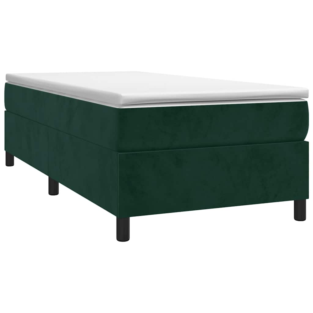 Box spring krevet s madracem tamnozeleni 100x200 cm baršunasti