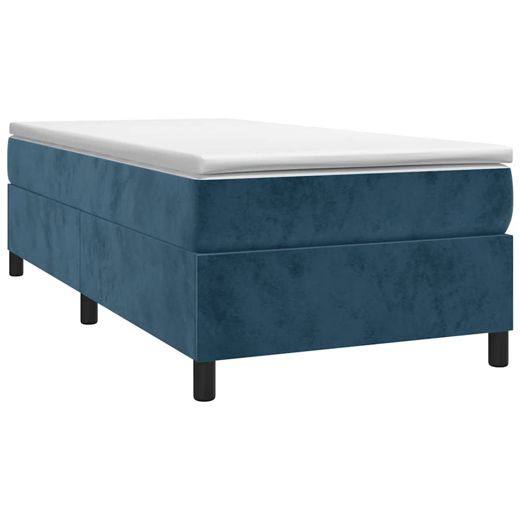 Box spring krevet s madracem tamnoplavi 100x200 cm baršunasti