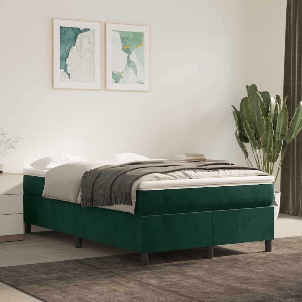 Box spring krevet s madracem tamnozeleni 120x200 cm baršunasti