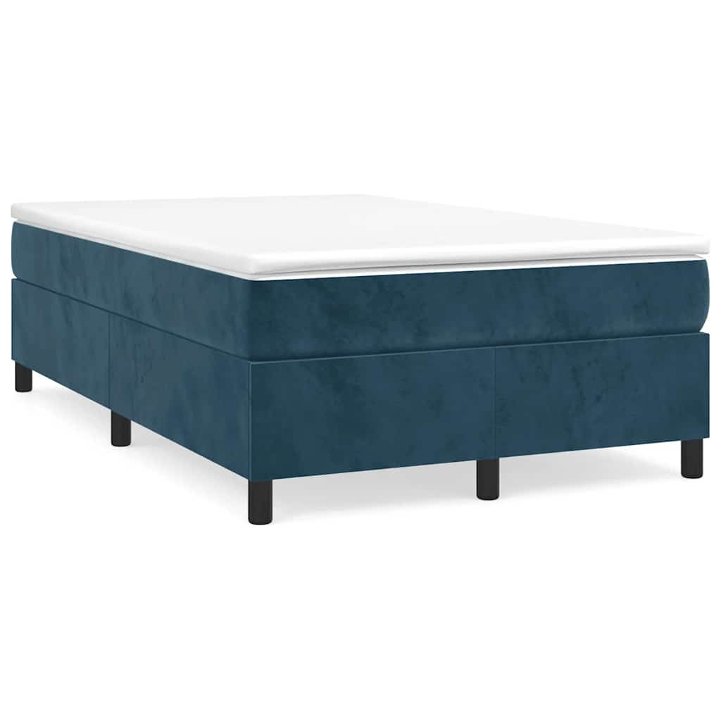Box spring krevet s madracem tamnoplavi 120 x 200 cm baršunasti