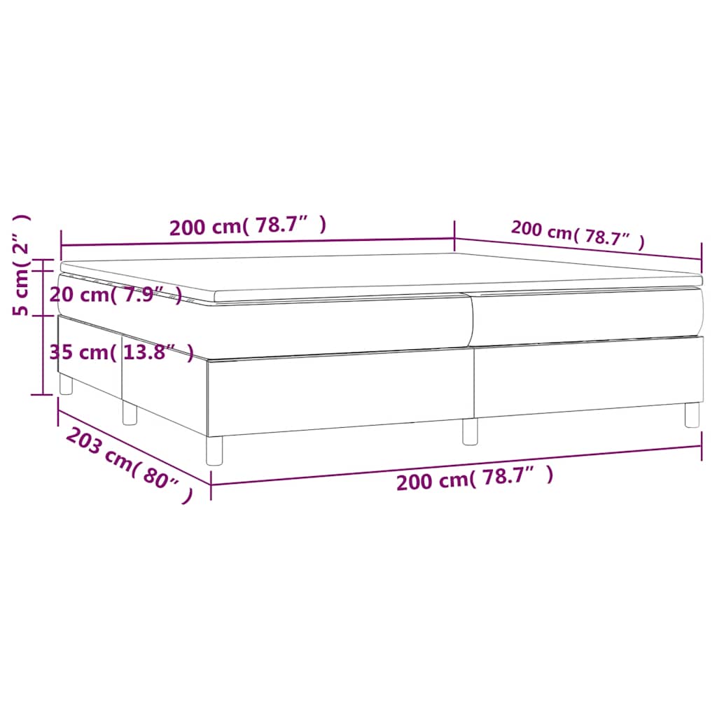 Krevet s oprugama i madracem tamnozeleni 200x200 cm baršunasti