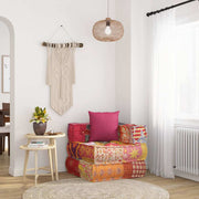 Modularni tabure s jastukom od tkanine s uzorkom patchwork