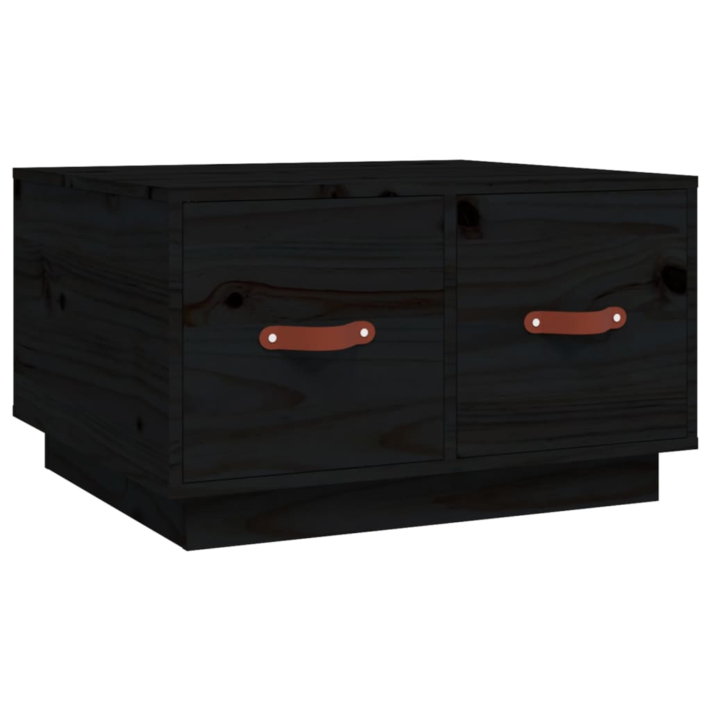 Stolić za kavu crni 60 x 53 x 35 cm od masivne borovine