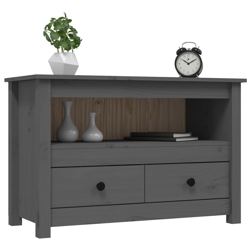 TV ormarić sivi 79 x 35 x 52 cm od masivne borovine